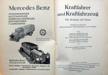 Appenzeller "Kraftfahrer und Kraftfahrzeug" Vehicletechnic 1929 (8464)